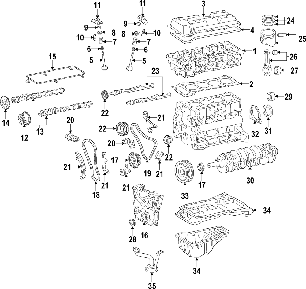 OEM Genuine Toyota 2TRFE 2.7L Timing Balancer Chain Guide 1356375021