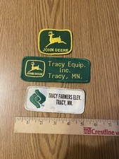 (3) JOHN DEERE LOGO TRACTOR EQUIPMENT VINTAGE JACKET Hat PATCH Tracy Minn