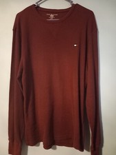 TOMMY HILFIGER SLEEPWEAR men's Red thermal long sleeve shirt XL 188