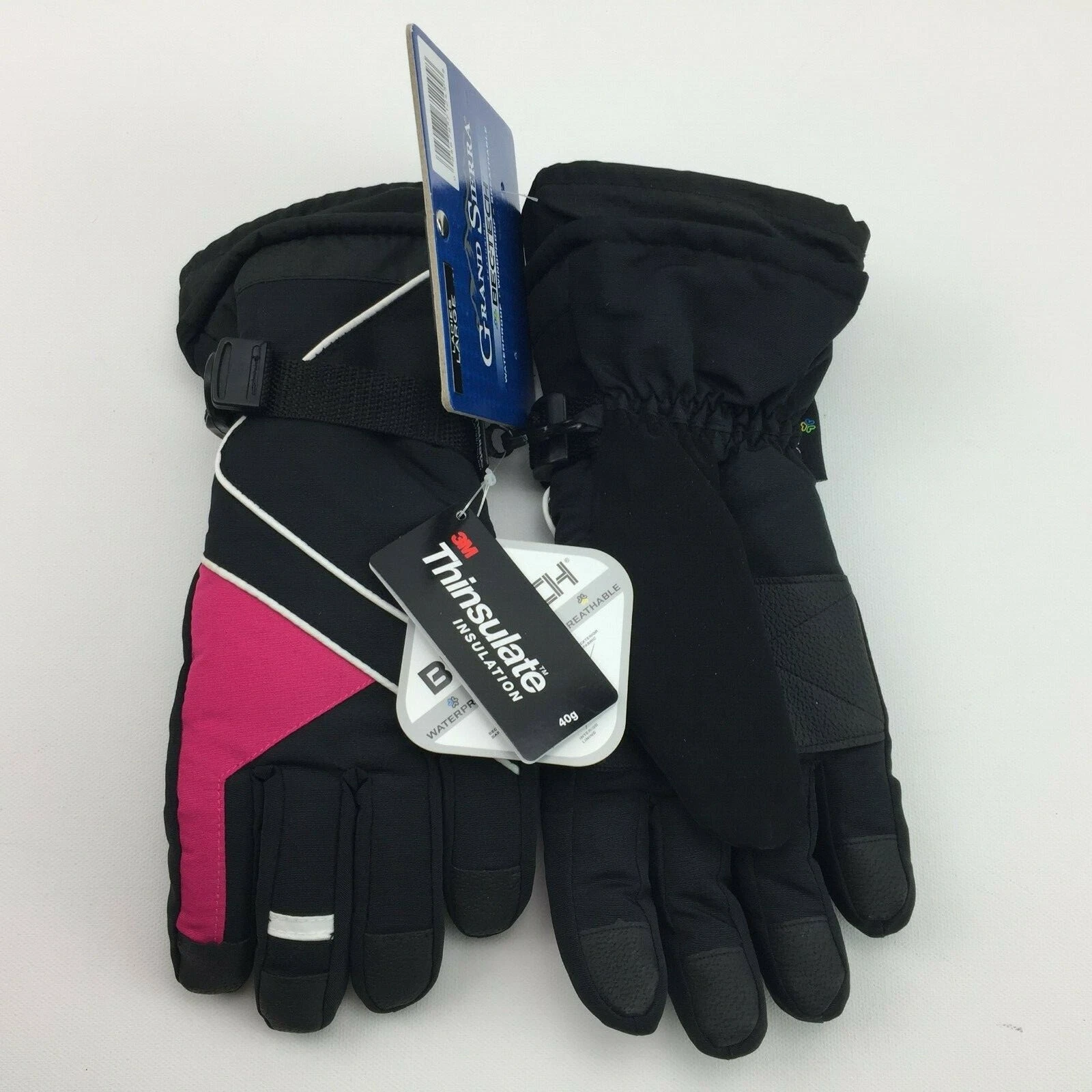 Grand Sierra Bec-Tech Waterproof Windproof Womens Pink Black Gloves Large