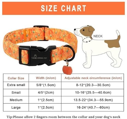 Collar de perro - Lindos collares de calabaza para perro, ajustables, Halloween, talla L - Imagen 3 de 4