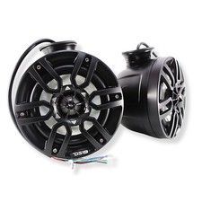 6.5" 100 Watt RMS 4-Ohm Marine Pod Black Speakers LED Pair NXL-PS6BK DS18