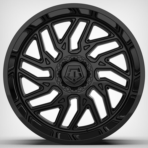 TIS GLOSS BLACK 544B 22X10 WHEELS RIMS DEEP LIP 6X135 FITS FORD F-150544GB - Picture 3 of 5