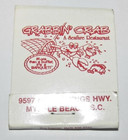Vintage South Carolina Matchbook: “Grabbin Crab” Seafood Restaurant Myrtle Beach — photo 1