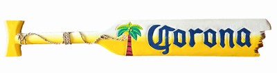 39'' CORONA PADDLE OAR HAND CARVED TROPICAL ISLAND TIKI BAR WALL ART BEER PADDLE