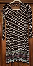 Loveappella Women Black Casual Jersey Knit Dress Back Criss Cross Large Stretch