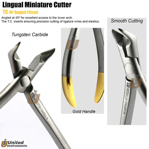 Ortho Mini Ligature Cutter Miniature Lingual Arch Cutting Angled 45° TC ...