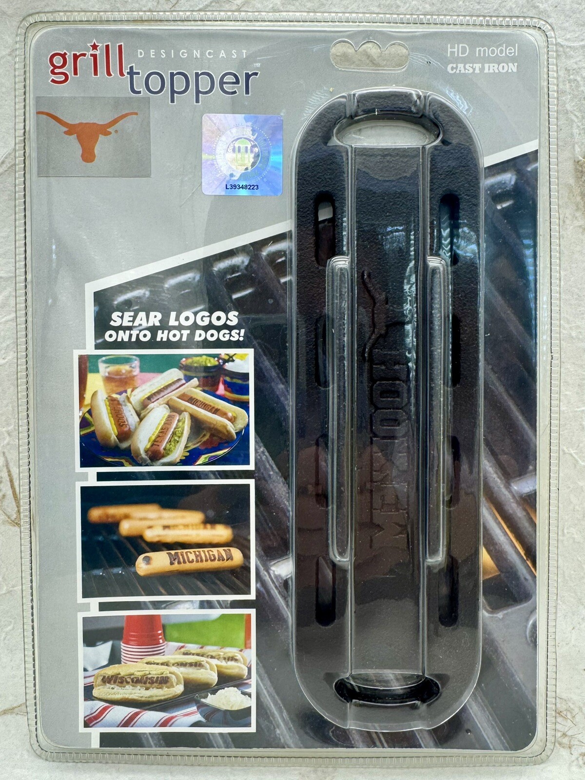 NCAA Texas Longhorns HOOK’EM BBQ Hot Dog Brander Tailgate Grilling Designcast