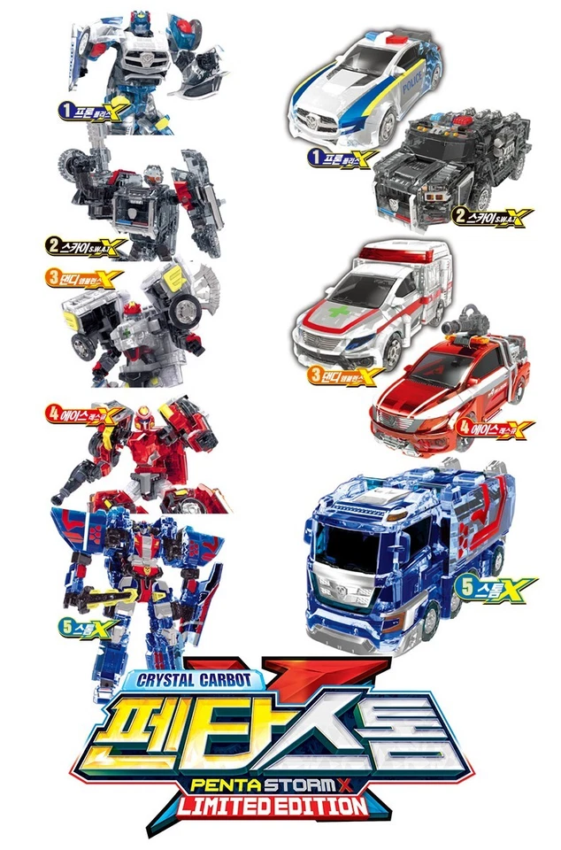 Hello Carbot Cristal PENTA STORM X Edición Limitada Robot Transformador 5 Coches Juguete Foto 4 de 4