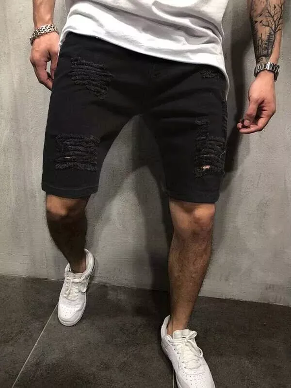 Destroyed jean store shorts mens