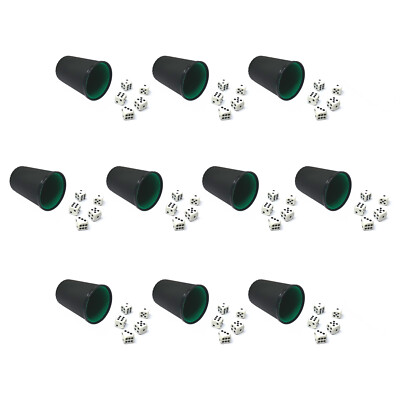 10x Würfelbecher mit je 5 Würfel | Knobelbecher | Knobel Chicago | Würfelset