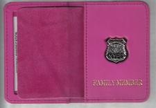 Police Officer's Family member 1-inch cut-out letters pin wallet - PINK