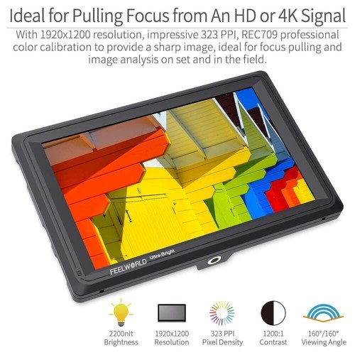 Feelworld FW279S 7'' 2200nit Ultra Bright On Camera Field Monitor 3G-SDI HDMI 1x - Picture 12 of 12