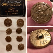 WATERBURY REPLACEMENT BUTTONS JACK NICKLAUS BEAR GOLF BLAZER JACKET SHANK LOT