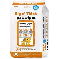 Petkin Big N' Thick Paw Wipes for Dogs 100 ct