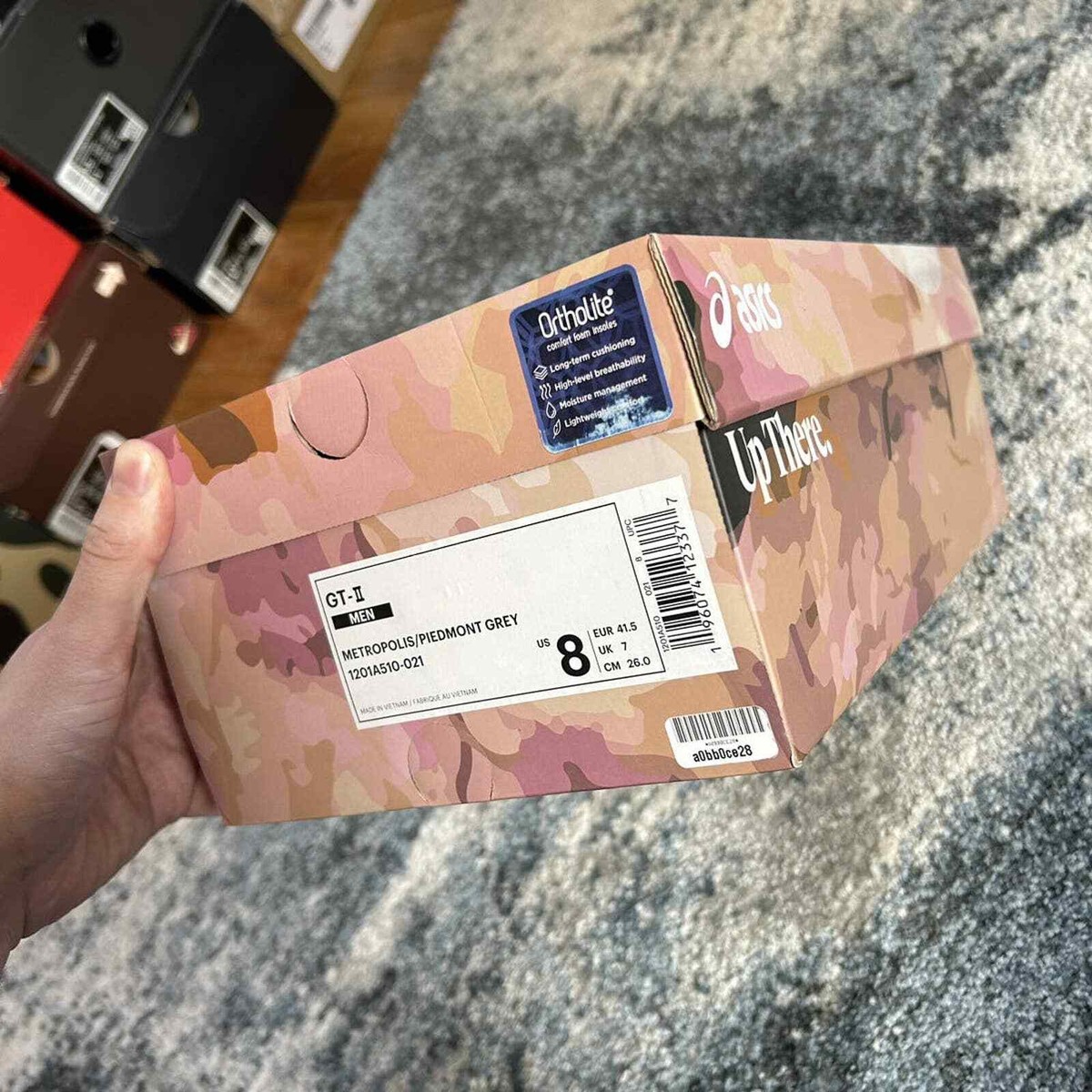 1201A510-021 UP THERE x ASiCS GT-ii METROPOLiS PiEDMONT GREY PiNK