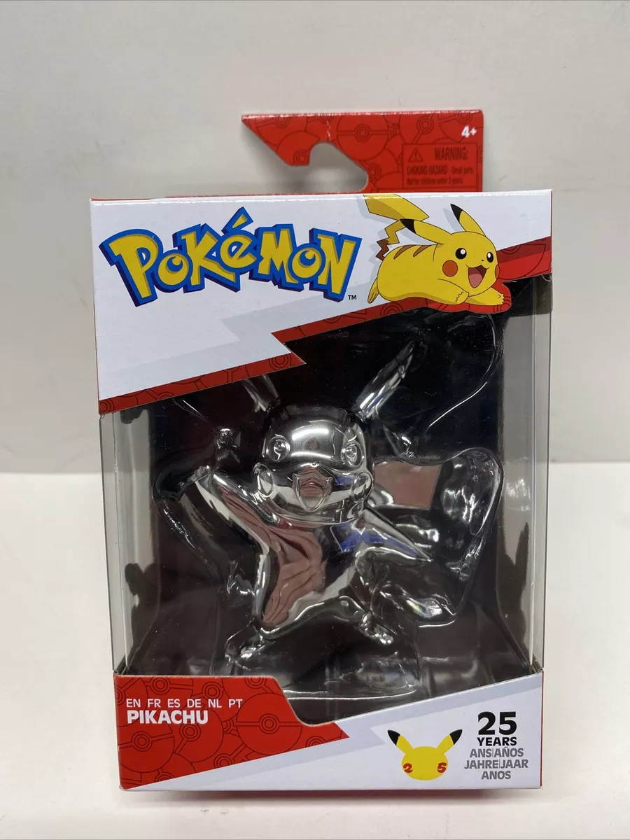 Jazwares Pokémon - 25th Anniversary Silver Figure - Pikachu