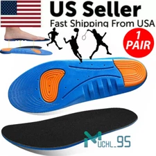 Men Insoles Gel Orthotic Sport Running Insert Shoe Pad Arch Support Heel Cushion