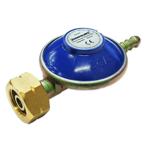 BUTANE GAS BOTTLE REGULATOR WITH 1m ORANGE FLEXIBLE HOSE 21mm SCREW IN 30mbar - Picture 17 of 24