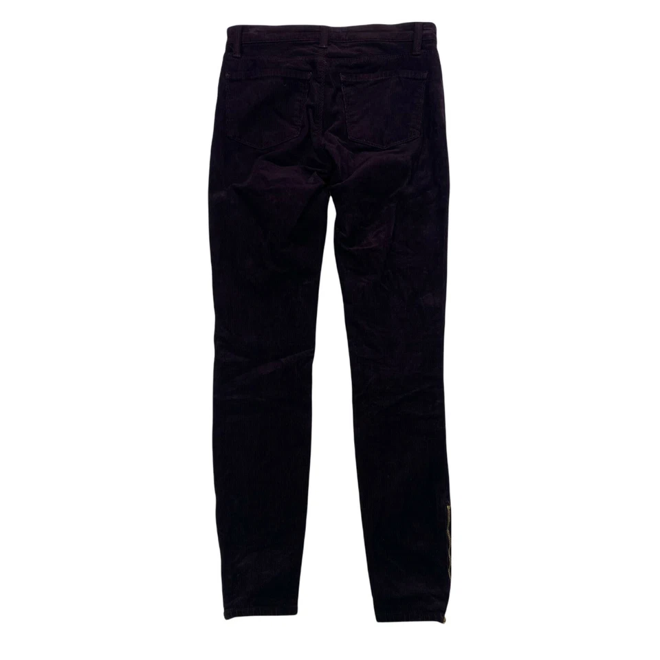 Pantalones de pana mora talla 24 ajustados con cremallera al tobillo J Brand Iselin para mujer Foto 2 de 4