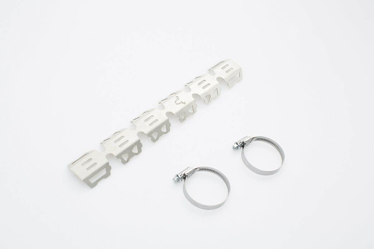 Protection collecteur échappement Ø 32-50 mm gris tube moto universel