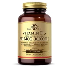 Solgar Vitamin D3 Cholecalciferol 250 mcg 10000 IU 120 Softgels