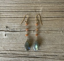 Sundance Catalog Labradorite And Citrine Drop Earrings