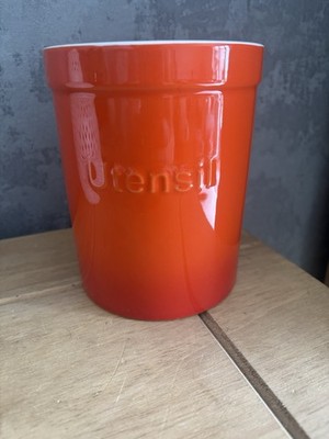 Crofton Orange Keramik Utensil Topf/Glas wie le Crueset Kitchenalia Sehr guter Zustand