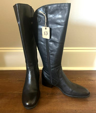 NWT Womens Born Cupra Black Leather Knee High Riding Boots Buckle Round Toe- 11M