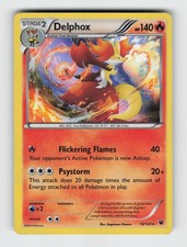 Delphox 13/124 Holo Rare Fates Collide Pokemon 2016 Moderately Played
