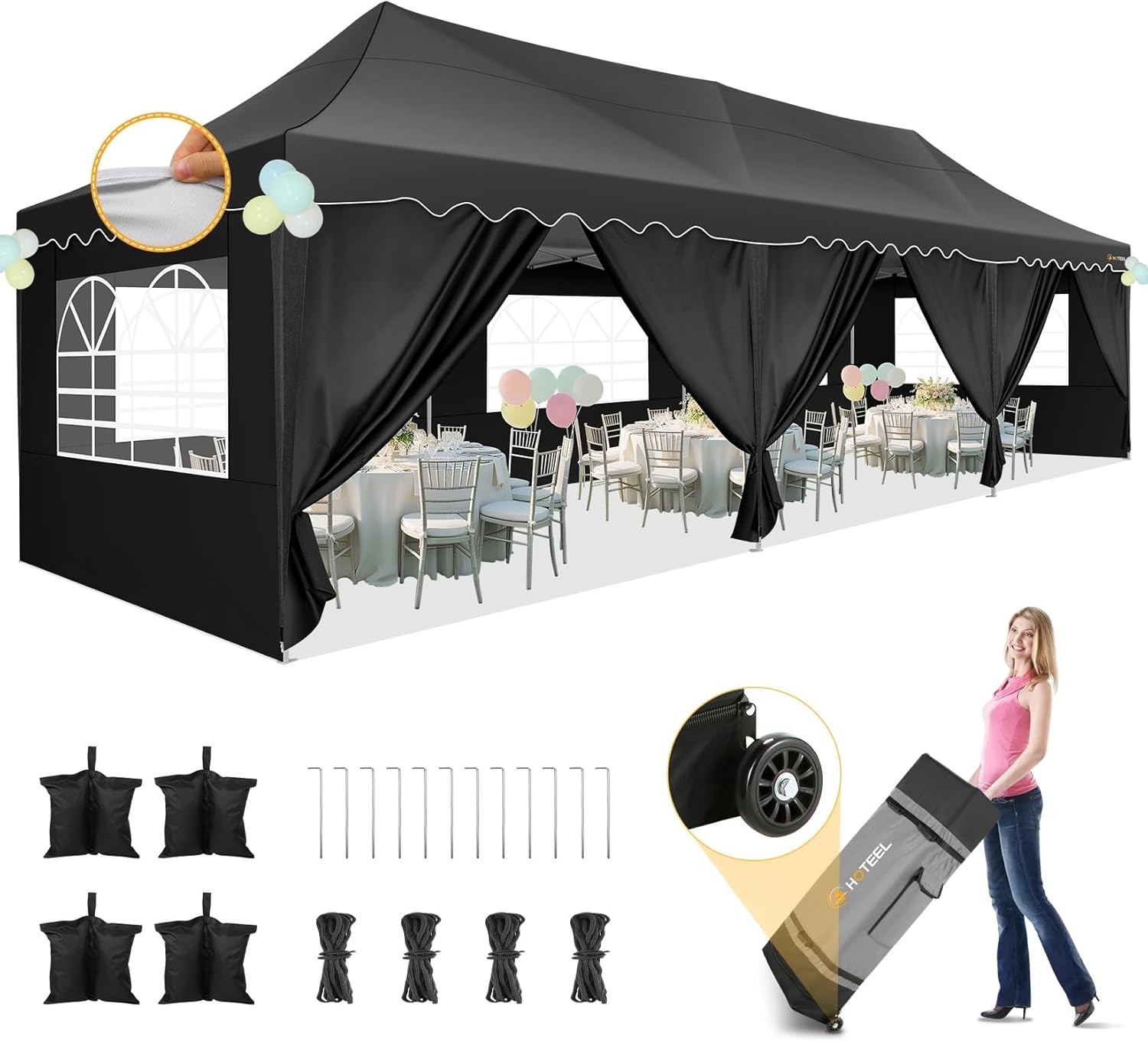 10x20 Heavy Duty Pop Up Canopy Commercial Tent Waterproof Car Gazebo Outdoor\USA