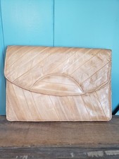 Genuine Vintage Tan EEL Skin Clutch/Wallet