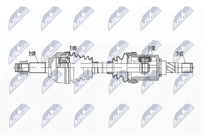 NTY Antriebswelle NPW-NS-165 für RENAULT KOLEOS 1 4x4 HY0C HY0N NISSAN TRAIL 2