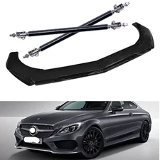 For Mercedes-Benz Front Bumper Lip Splitter Spoiler Glossy Black Body Kit