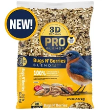 Wild Bird Food Seed Blend Berries Insects 5lb for Outdoor Garden Feeders