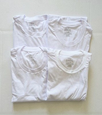 True Classic - Crew Neck - Short Sleeve T-Shirt - White - X-Large - 4 Pack