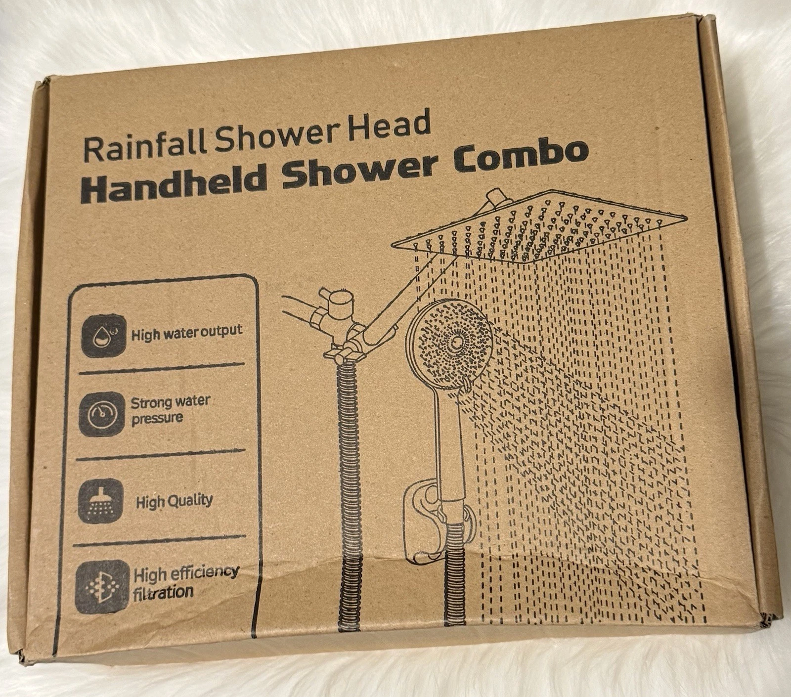 Shower Head Combo,10 Inch High Pressure Rain Shower Head with 11 Inch Adjusta...