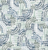 Fd27215_Harmonie Blau Mosaik Wirbel Blau Grau Fine Decor Tapete