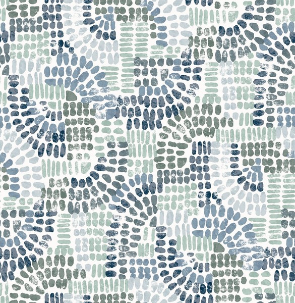 Fd27215_Harmonie Blau Mosaik Wirbel Blau Grau Fine Decor Tapete-image