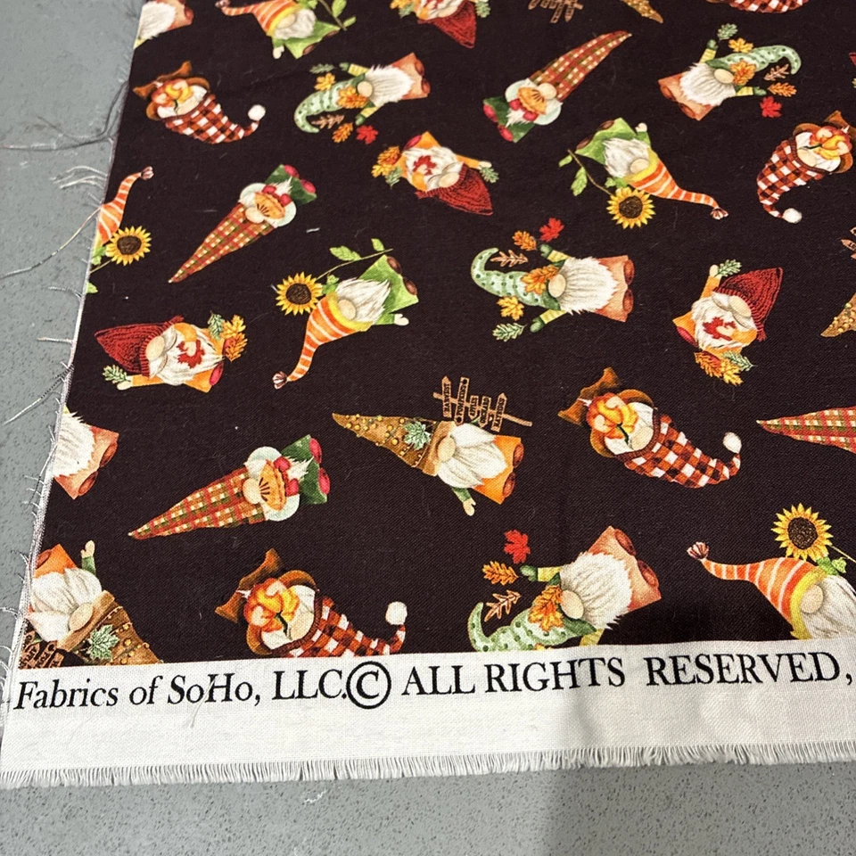 Tela Timeless Treasures Fall Kimmel Patt #GAIL CD2128 tela gnomo marrón 52x44 Foto 3 de 4