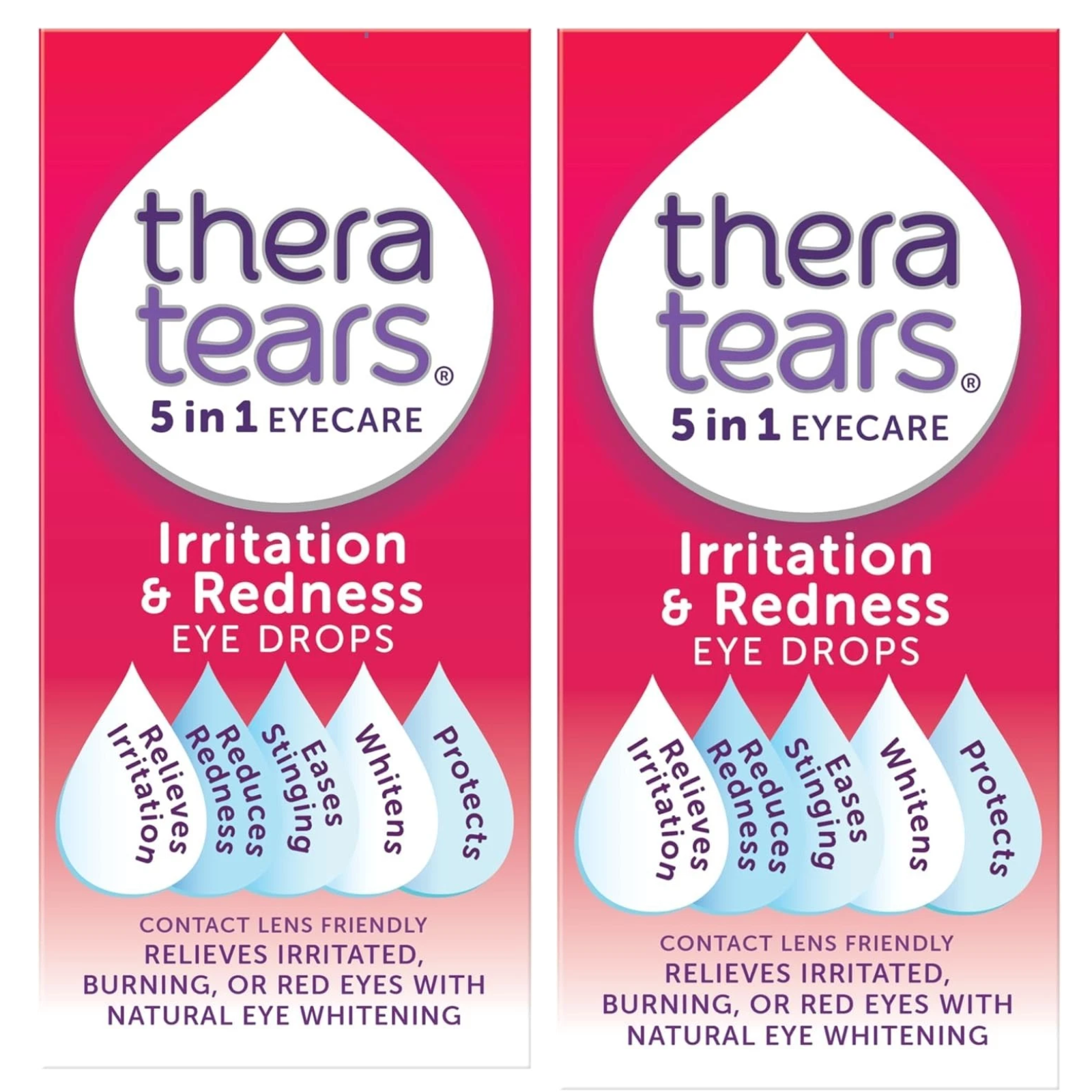TheraTears Irritation and Redness Eye Drops, 10ml | Relieves Irritated, Burning or Red Eyes with Natural Whitening, Contact Lens Friendly, 5 in 1 Eye Care Drops - Image 4