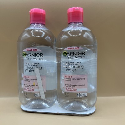 2 Pack Garnier SkinActive Micellar Cleansing Water Makeup Remover 23.7oz