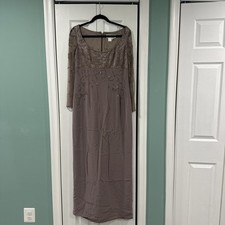 Bob Mackie Vintage Beaded Gown Mauve Bridal Size 12 Dress Evening Formal Wedding