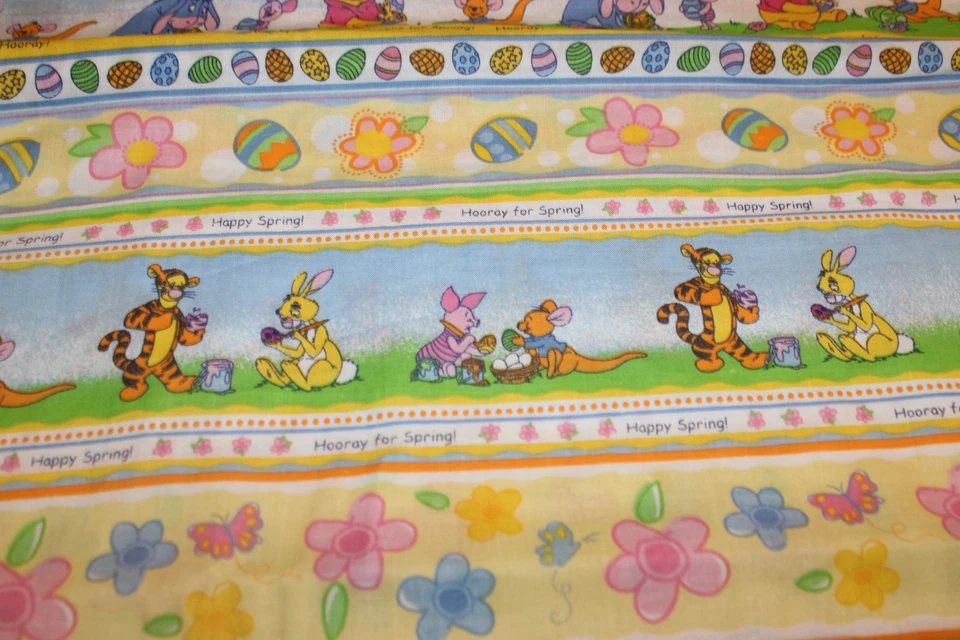 Springs Cotton Fabric Disney Hooray for Spring Winnie the Pooh Tigger 1 Yd 17 in - Image 4 of 4