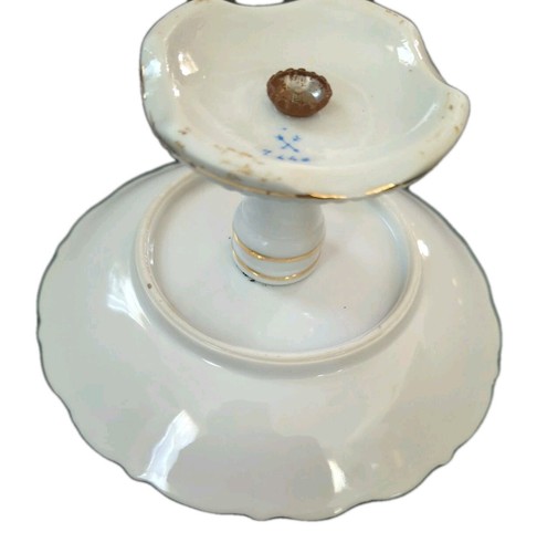 Vintage Meissen Porcelain Compote Serving Dish Hand Painted Crossed Arrows 7440 - Picture 9 of 10
