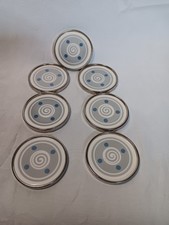 W&auml;chtersbach Art Deco Untersetzer 7 St&uuml;ck Metallrand grafisches Dekor Nr. 1864