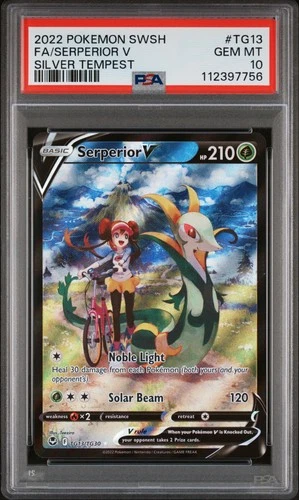 2022 POKEMON SWORD & SHIELD SILVER TEMPEST #TG13 FULL ART/SERPERIOR V PSA 10