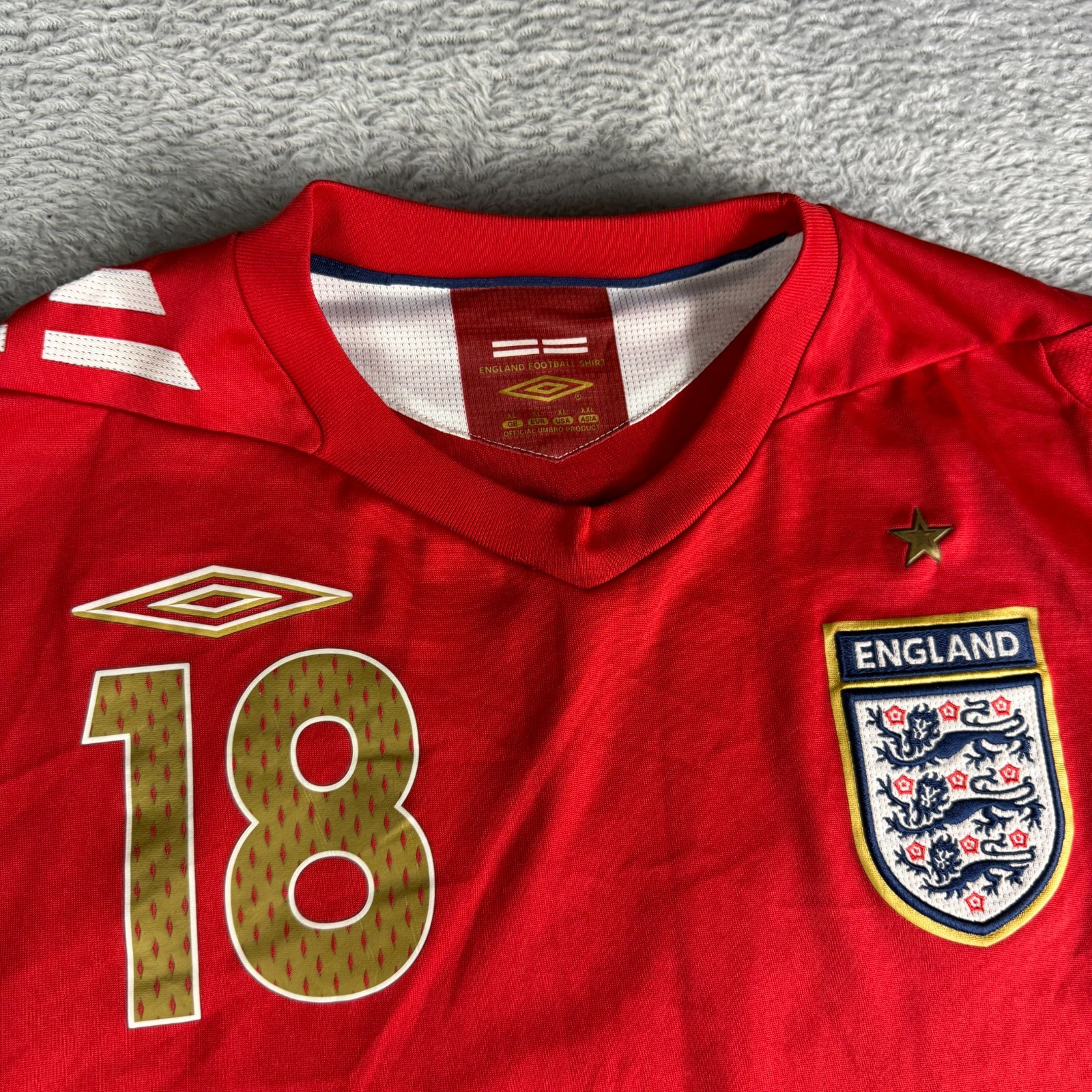 Vintage Umbro England 2006-2008 Red image 3