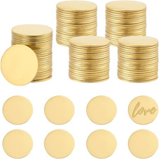 200Pcs Brass Stamping Blanks, 10Mm Metal Tags 24 Gauge Circle Brass Discs Circle