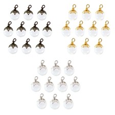 10 Pieces Miniature Glass Bottles Silver Hat Accessory for Customes Decorations